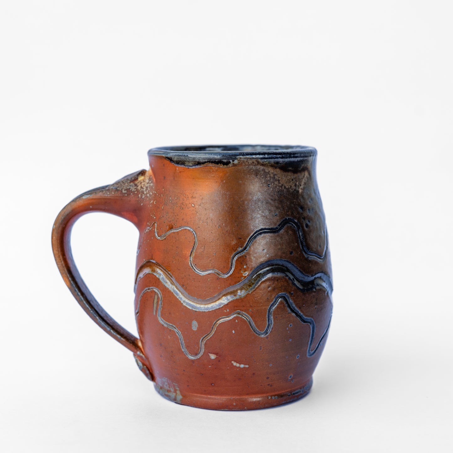 wood-fired sgraffito round mug