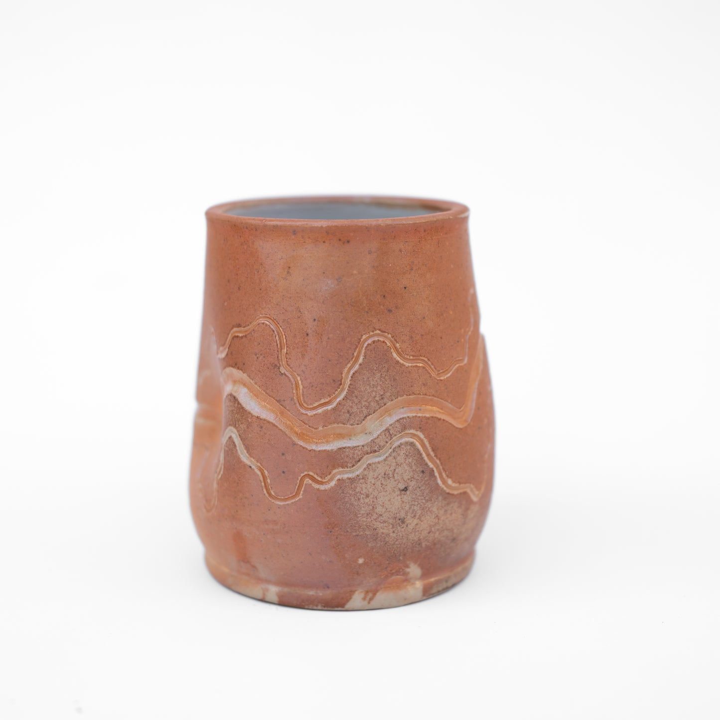 soda-fired sgraffito thumb tumbler