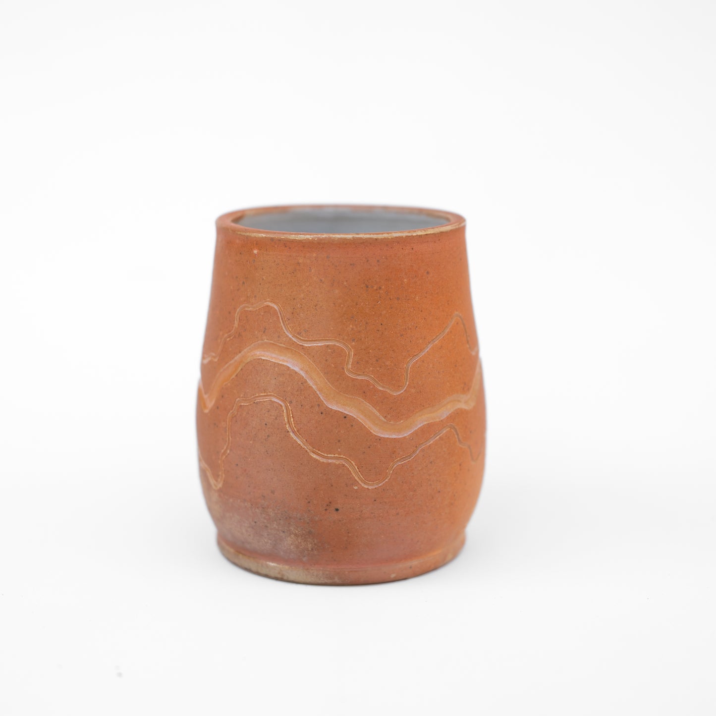 soda-fired sgraffito thumb tumbler