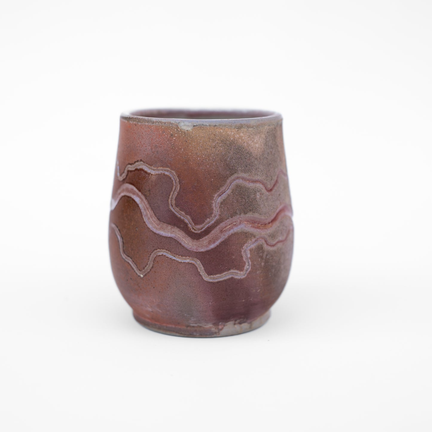 soda-fired sgraffito thumb tumbler