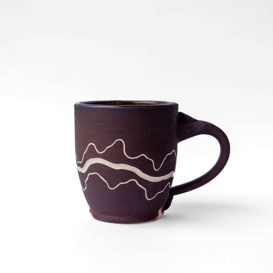 landscape sgraffito latte mug