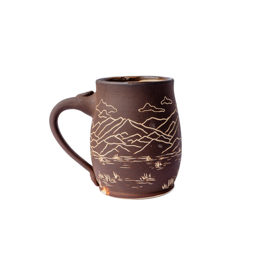 mesa mountain sgraffito mug