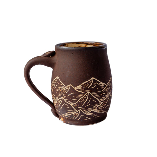 mountain sgraffito mug