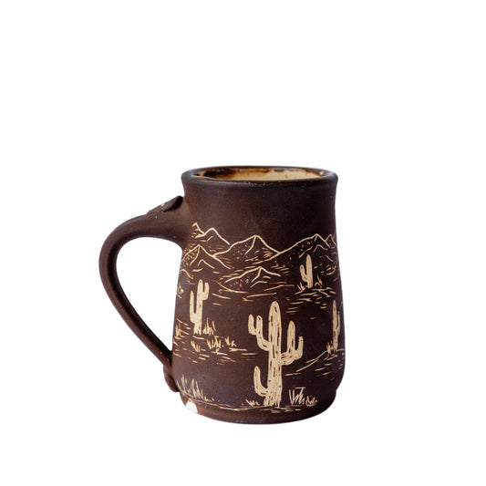 saguaro sgraffito mug