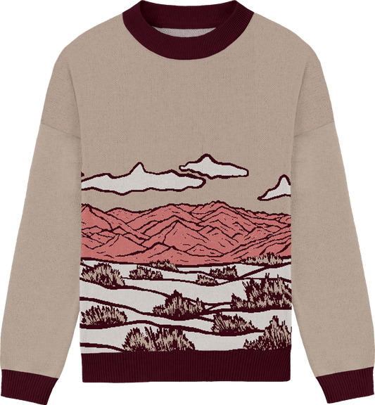 taos mesa crewneck knit sweater - alpenglow