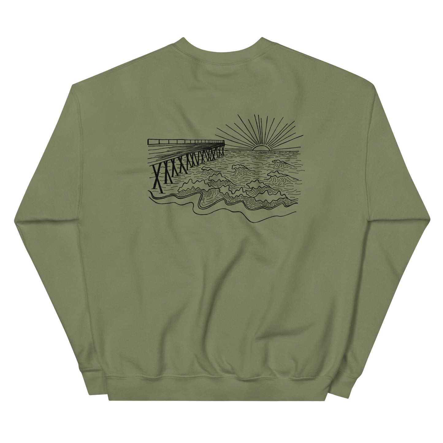 oceanfront sweatshirt (design on back)