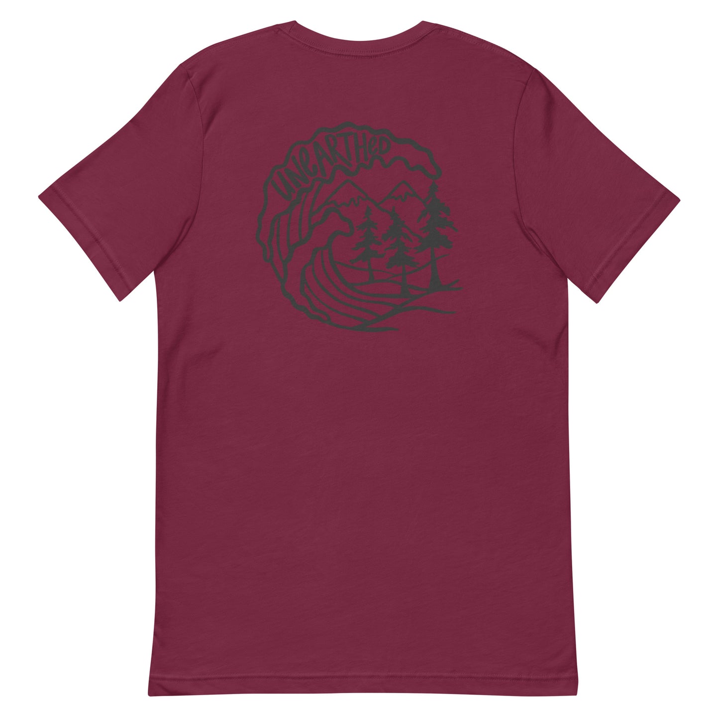 unearthed wave, pines and mountains t-shirt